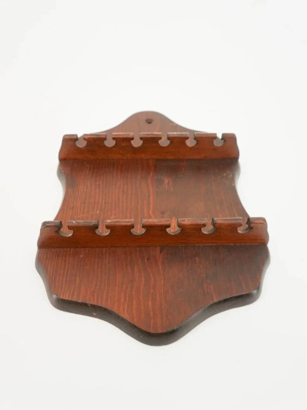 Vintage Collector Spoon Display Rack, Holder, Dark Wood Wall Mount, 10x7 Inch